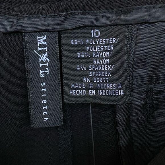NWT Mixit Stretch Black Wide Leg Slacks, Size 10 - Picture 3 of 6